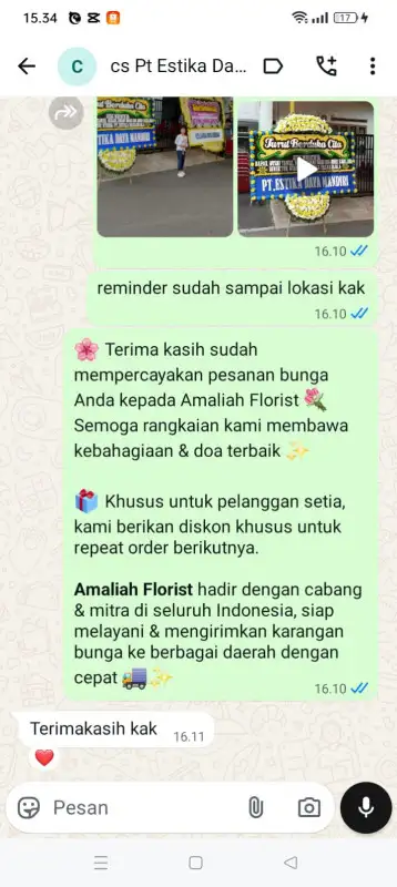 Testimonial Papan Bunga duka BONE